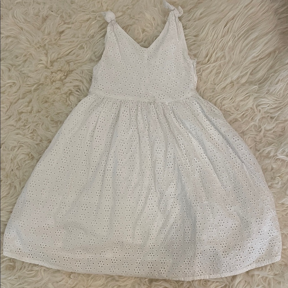 Organic Cotton White Eyelet Kids Dress